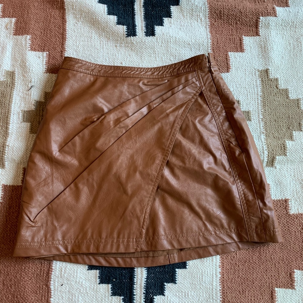 Free people Fake Out vegan leather mini skirt